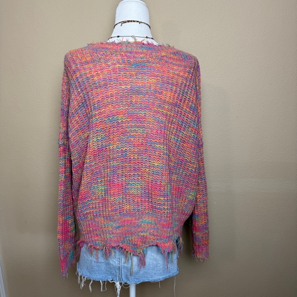 Main Strip Multi Color Oversized V-Neck Sweater - Picture 5 of 6